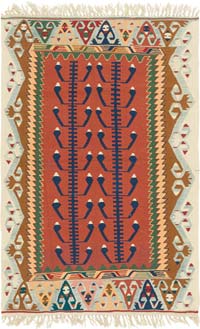 New Handwoven Turkish Kilim Rug - 3' 10" x 5' 10" (46" x 70")