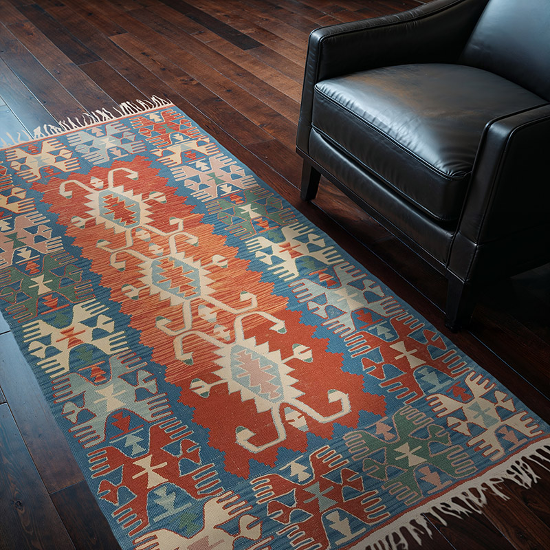 New Handwoven Turkish Kilim Rug - 3' 10" x 6' 5" (46" x 77") - K0080445