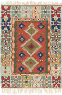 New Handwoven Turkish Kilim Rug - 4'  x 5' 5" (48" x 65")