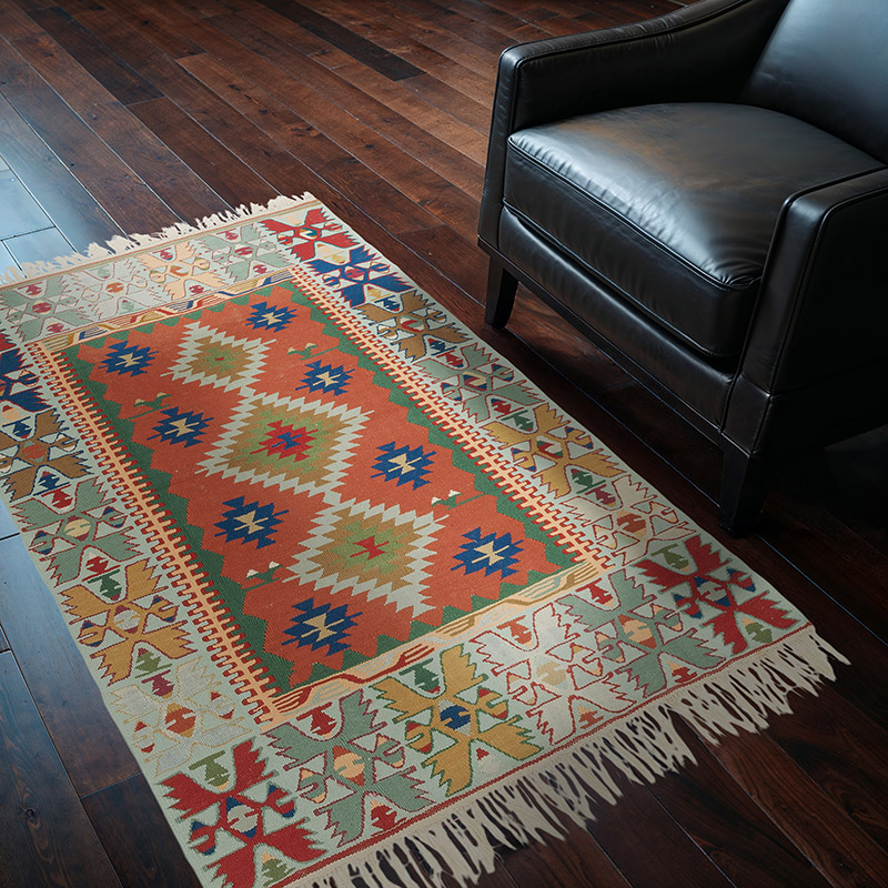 New Handwoven Turkish Kilim Rug - 4'  x 5' 5" (48" x 65") - K0080446