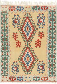 New Handwoven Turkish Kilim Rug - 4'  x 5' 6" (48" x 66")