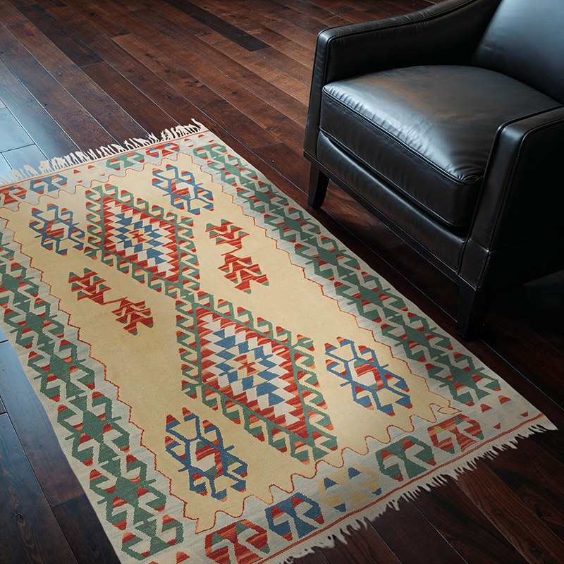 New Handwoven Turkish Kilim Rug - 4'  x 5' 6" (48" x 66") - K0080447