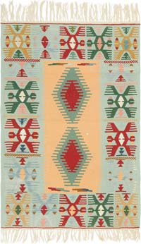 New Handwoven Turkish Kilim Rug - 3' 8" x 5' 6" (44" x 66")