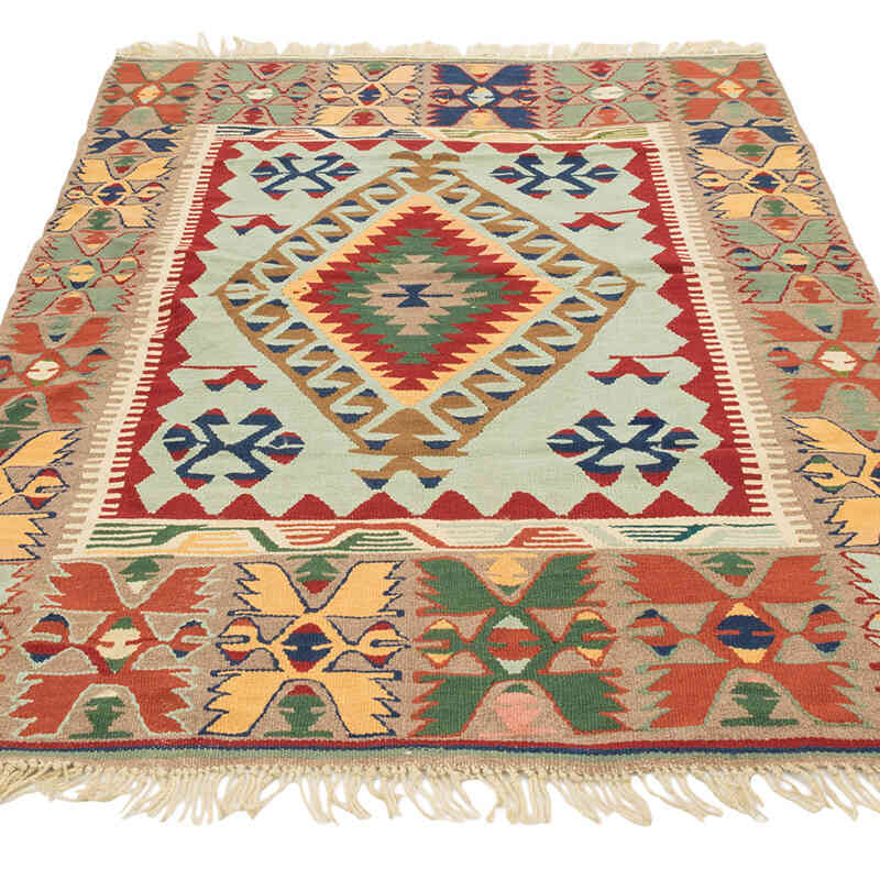New Handwoven Turkish Kilim Rug - 4' 2" x 5' 8" (50" x 68") - K0080449
