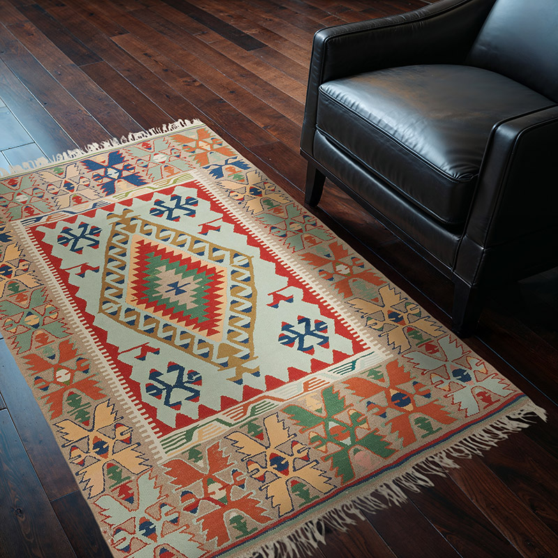 New Handwoven Turkish Kilim Rug - 4' 2" x 5' 8" (50" x 68") - K0080449