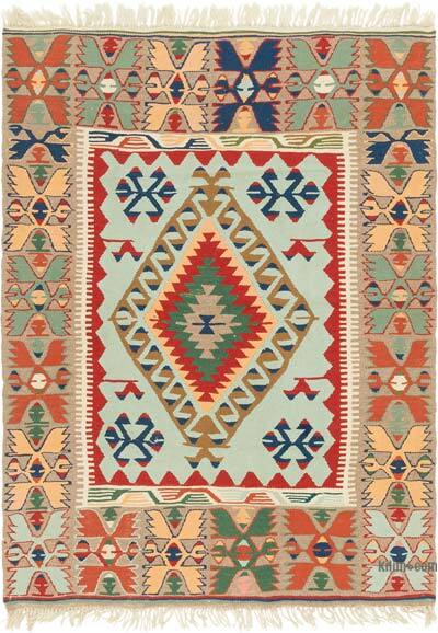 New Handwoven Turkish Kilim Rug - 4' 2" x 5' 8" (50" x 68")