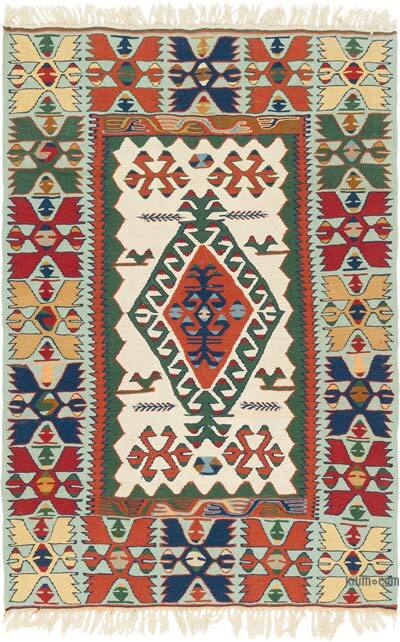 New Handwoven Turkish Kilim Rug - 3' 9" x 5' 6" (45" x 66")