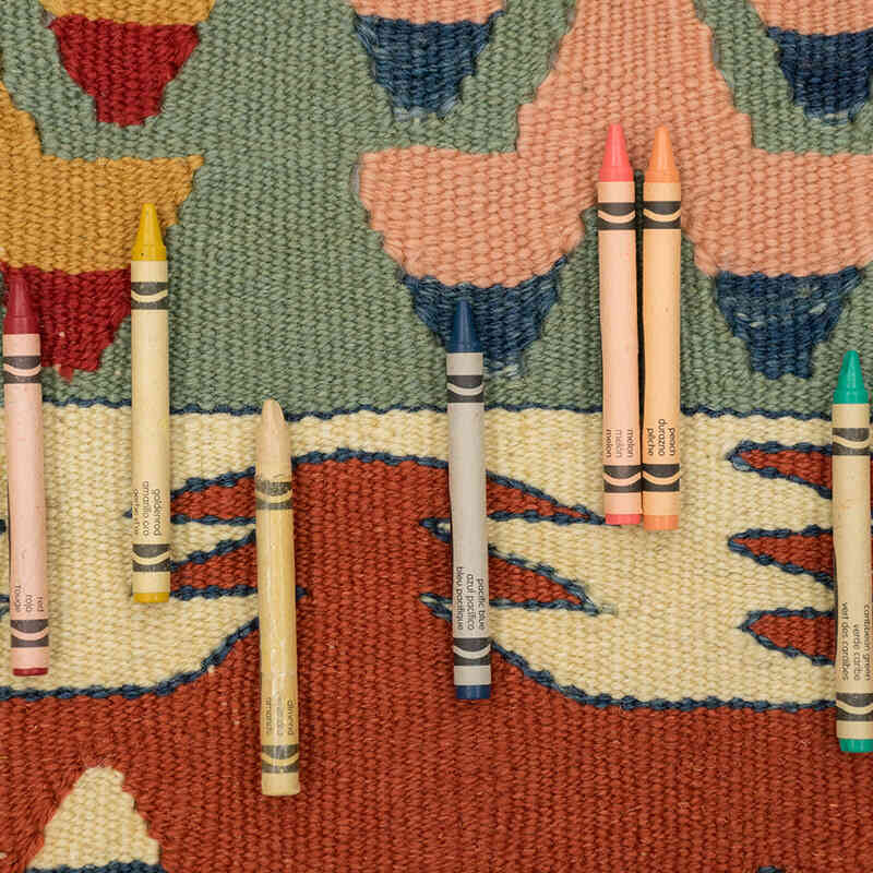 New Handwoven Turkish Kilim Rug - 3' 7" x 5' 9" (43" x 69") - K0080453