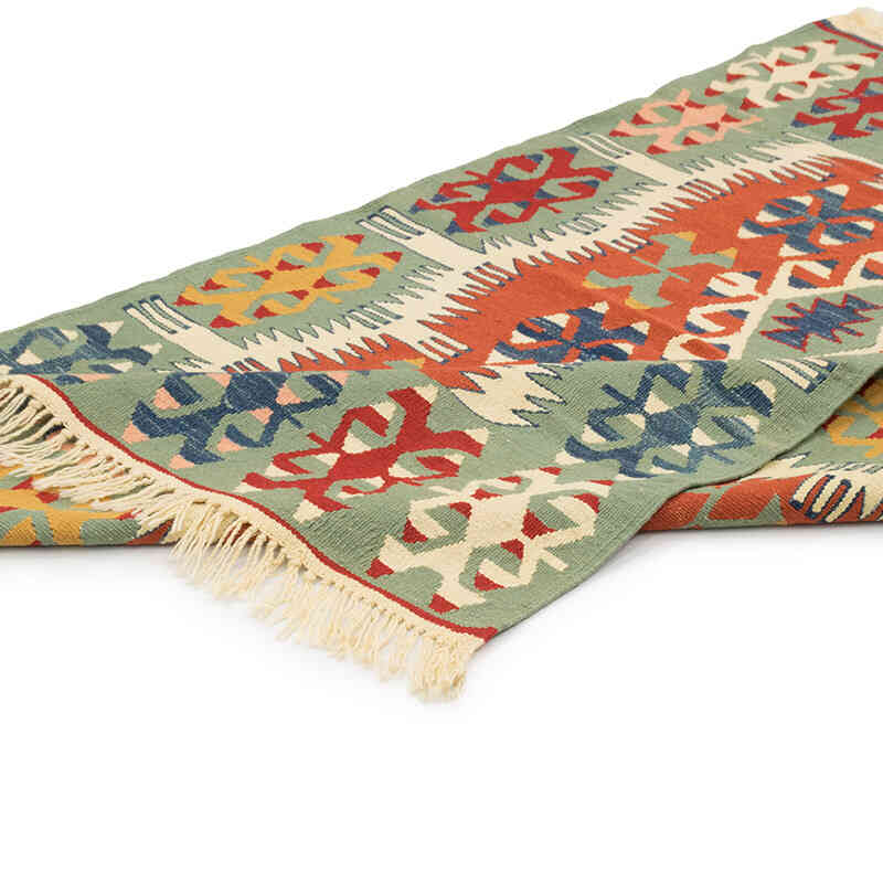 New Handwoven Turkish Kilim Rug - 3' 7" x 5' 9" (43" x 69") - K0080453