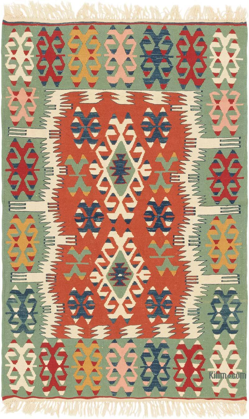 New Handwoven Turkish Kilim Rug - 3' 7" x 5' 9" (43" x 69") - K0080453