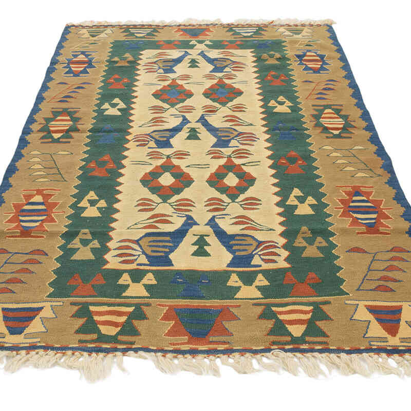 New Handwoven Turkish Kilim Rug - 3' 8" x 5' 5" (44" x 65") - K0080456