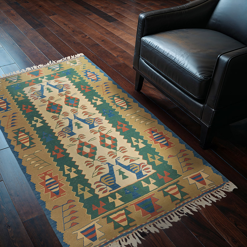 New Handwoven Turkish Kilim Rug - 3' 8" x 5' 5" (44" x 65") - K0080456