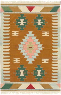 New Handwoven Turkish Kilim Rug - 3' 11" x 5' 9" (47" x 69")