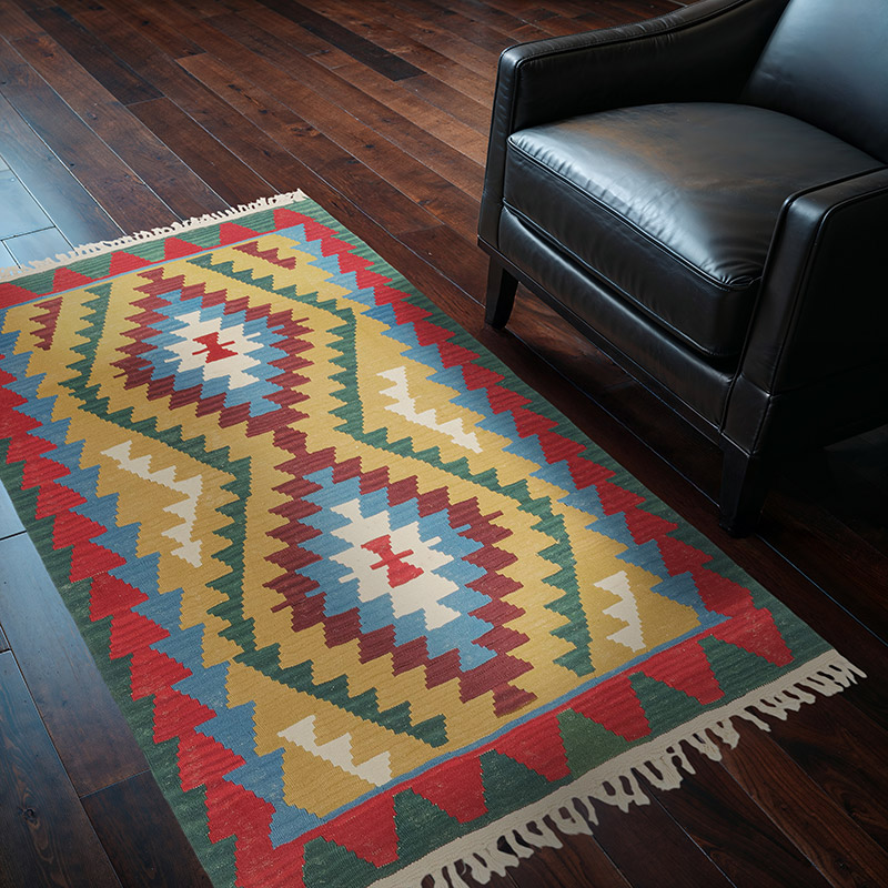 New Handwoven Turkish Kilim Rug - 3' 9" x 5' 5" (45" x 65") - K0080458