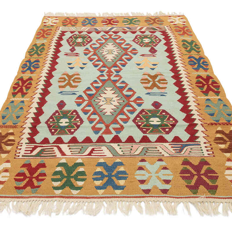 New Handwoven Turkish Kilim Rug - 3' 11" x 6' 1" (47" x 73") - K0080460