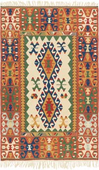 New Handwoven Turkish Kilim Rug - 4' 4" x 6' 10" (52" x 82")