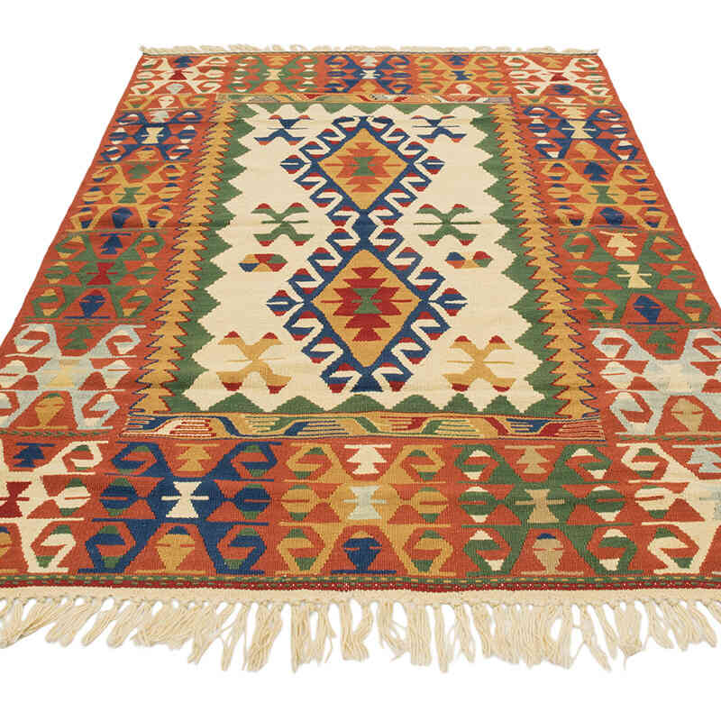 New Handwoven Turkish Kilim Rug - 4' 4" x 6' 10" (52" x 82") - K0080463