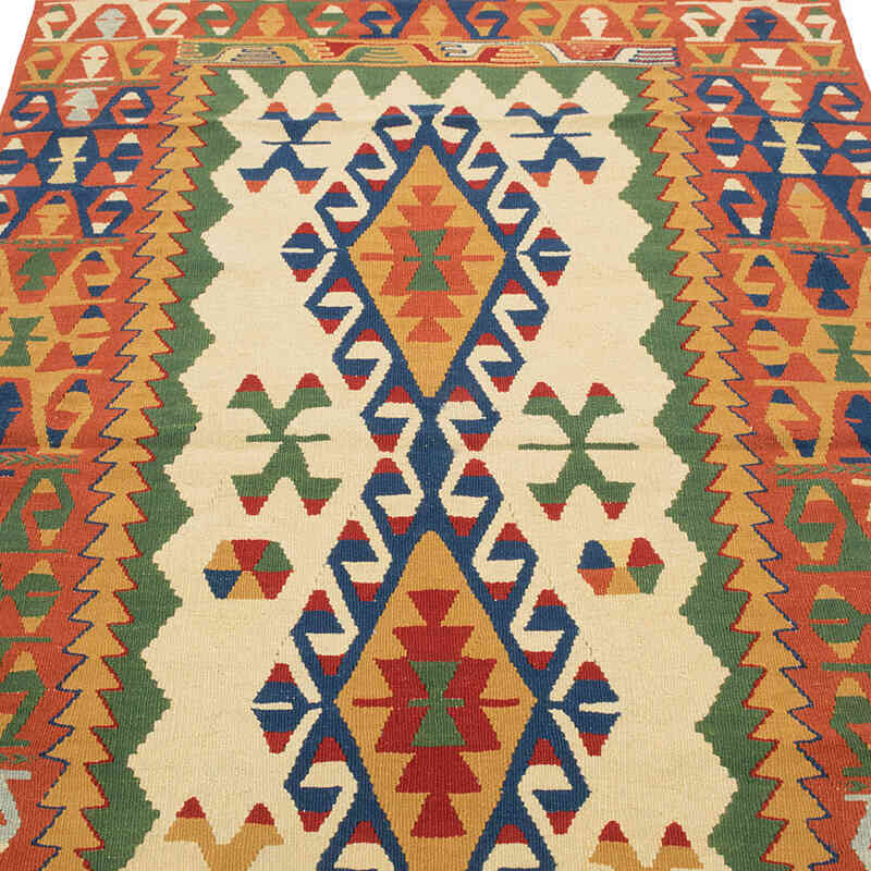 New Handwoven Turkish Kilim Rug - 4' 4" x 6' 10" (52" x 82") - K0080463