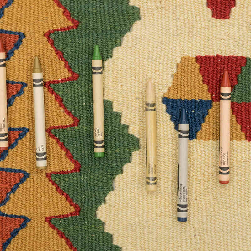 New Handwoven Turkish Kilim Rug - 4' 4" x 6' 10" (52" x 82") - K0080463
