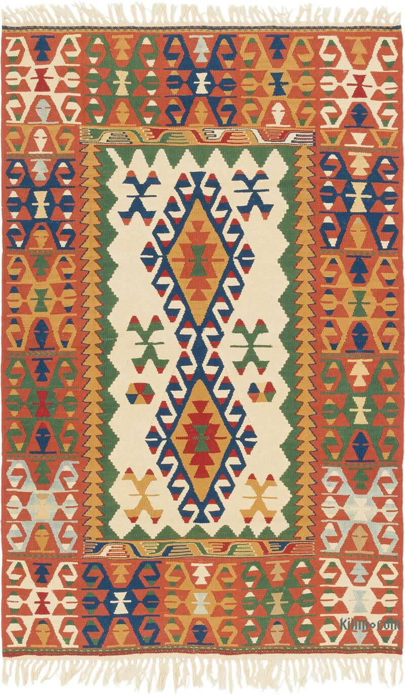 New Handwoven Turkish Kilim Rug - 4' 4" x 6' 10" (52" x 82") - K0080463