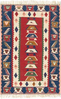 New Handwoven Turkish Kilim Rug - 3' 8" x 5' 5" (44" x 65")