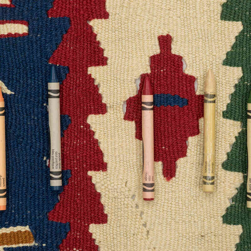 New Handwoven Turkish Kilim Rug - 3' 8" x 5' 5" (44" x 65") - K0080466
