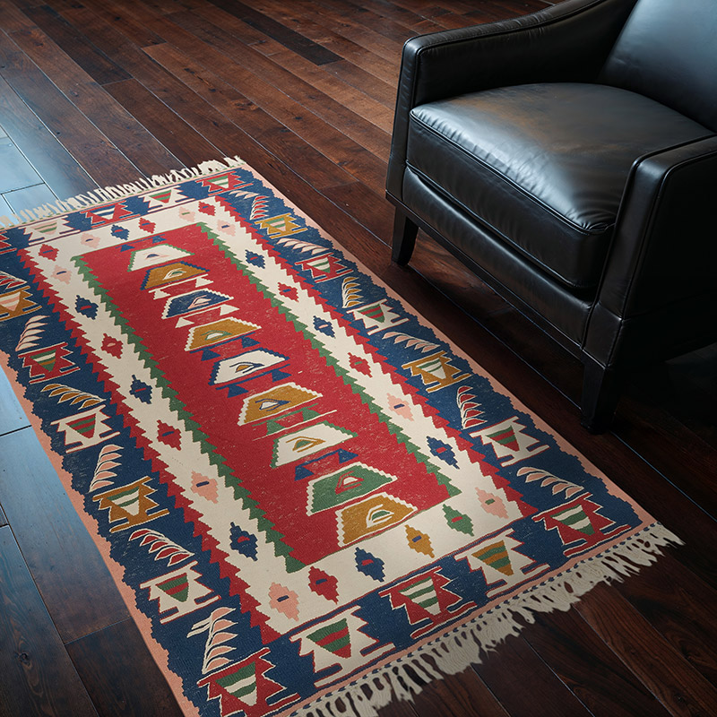 New Handwoven Turkish Kilim Rug - 3' 8" x 5' 5" (44" x 65") - K0080466