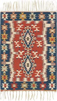 New Handwoven Turkish Kilim Rug - 3' 7" x 5' 1" (43" x 61")