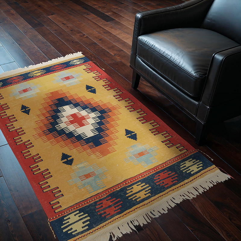 New Handwoven Turkish Kilim Rug - 3' 11" x 5' 7" (47" x 67") - K0080469