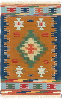 New Handwoven Turkish Kilim Rug - 3' 8" x 5' 7" (44" x 67")