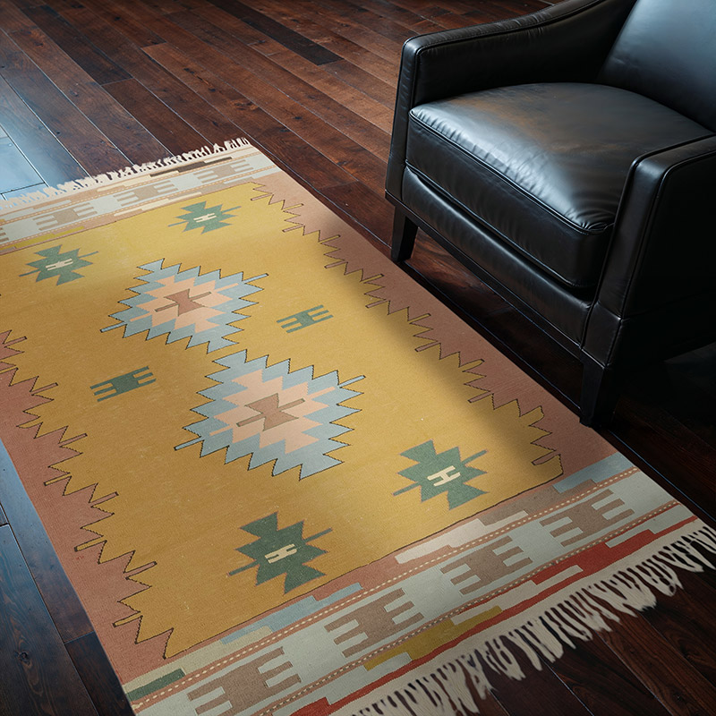 New Handwoven Turkish Kilim Rug - 3' 11" x 5' 11" (47" x 71") - K0080474