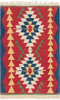 New Handwoven Turkish Kilim Rug - 3' 9" x 5' 9" (45" x 69")