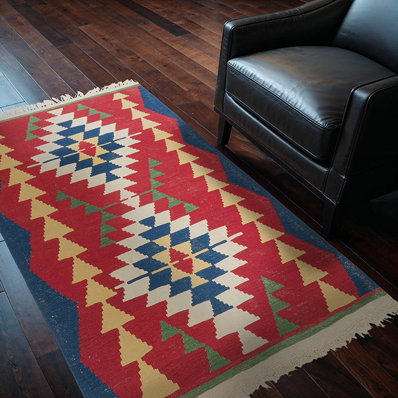New Handwoven Turkish Kilim Rug - 3' 9" x 5' 9" (45" x 69") - K0080476