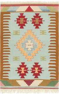 New Handwoven Turkish Kilim Rug - 3' 11" x 5' 9" (47" x 69")