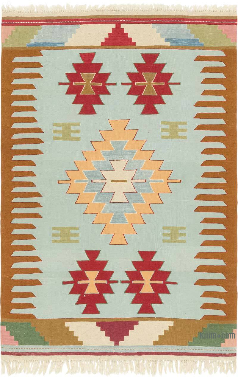 New Handwoven Turkish Kilim Rug - 3' 11" x 5' 9" (47" x 69") - K0080478