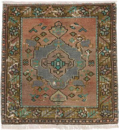 Alfombra Vintage Turca Anudada a Mano - 53 cm x 55 cm