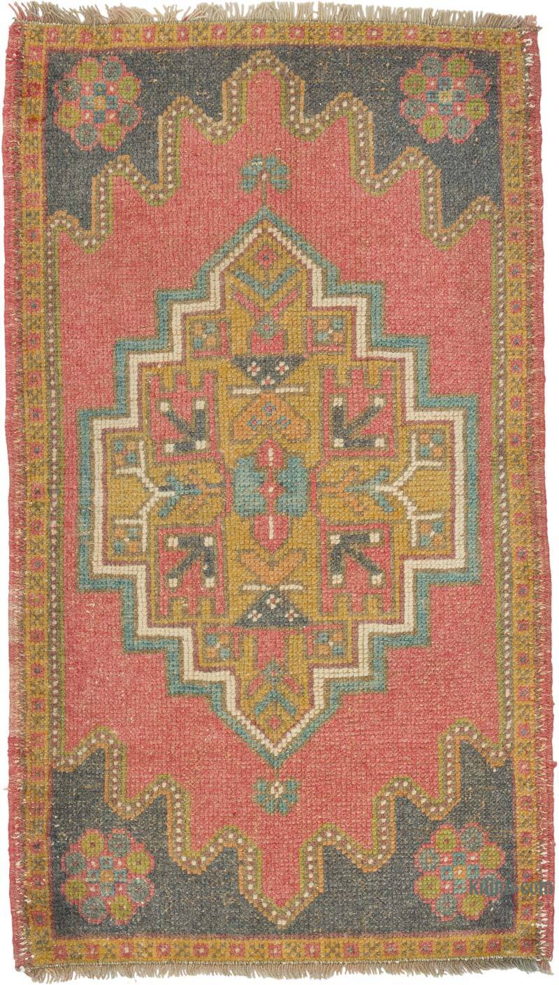 Alfombra Vintage Turca Anudada a Mano - 53 cm x 94 cm - K0080483