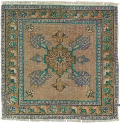 Alfombra Vintage Turca Anudada a Mano - 59 cm x 58 cm