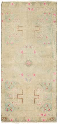 El Dokuma Vintage Halı - 49 cm x 106 cm