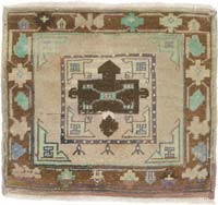 Alfombra Vintage Turca Anudada a Mano - 73 cm x 64 cm