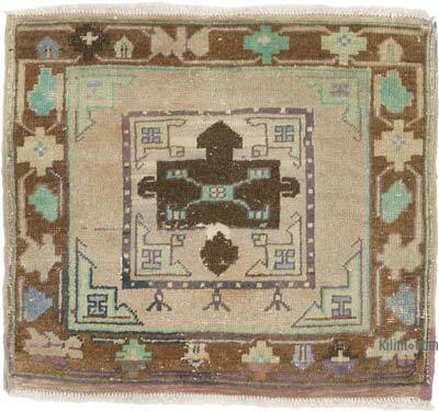 El Dokuma Vintage Halı - 73 cm x 64 cm