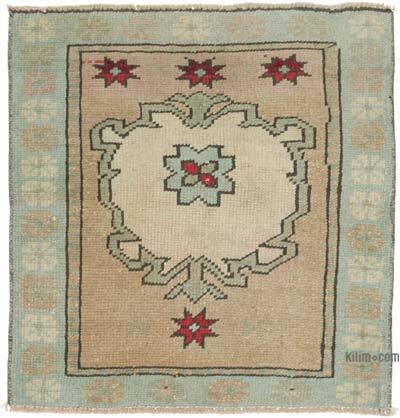 El Dokuma Vintage Halı - 57 cm x 58 cm