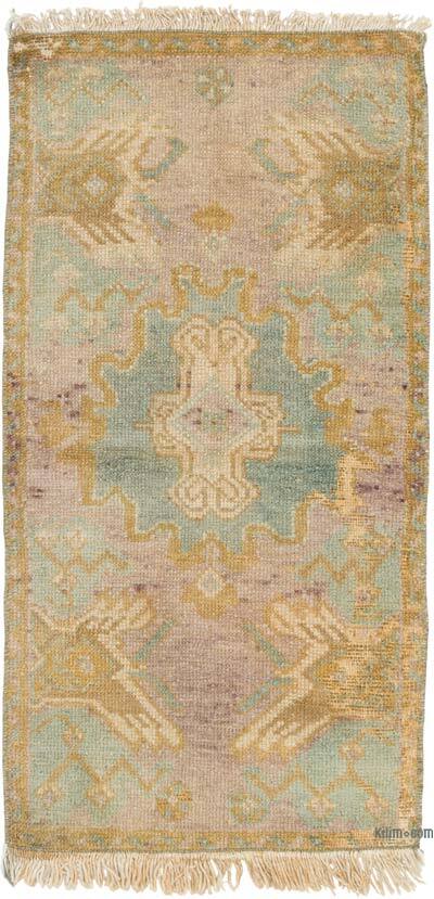 Alfombra Vintage Turca Anudada a Mano - 42 cm x 81 cm