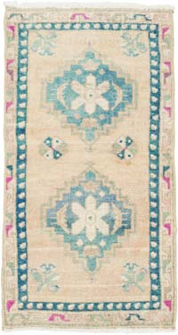 El Dokuma Vintage Halı - 51 cm x 95 cm