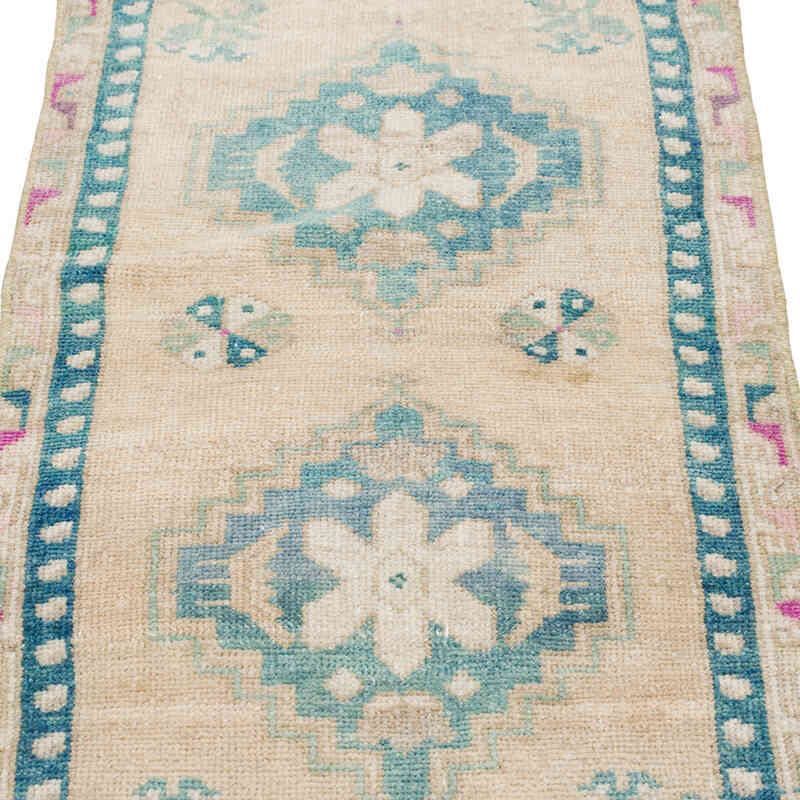 El Dokuma Vintage Halı - 51 cm x 95 cm - K0080493