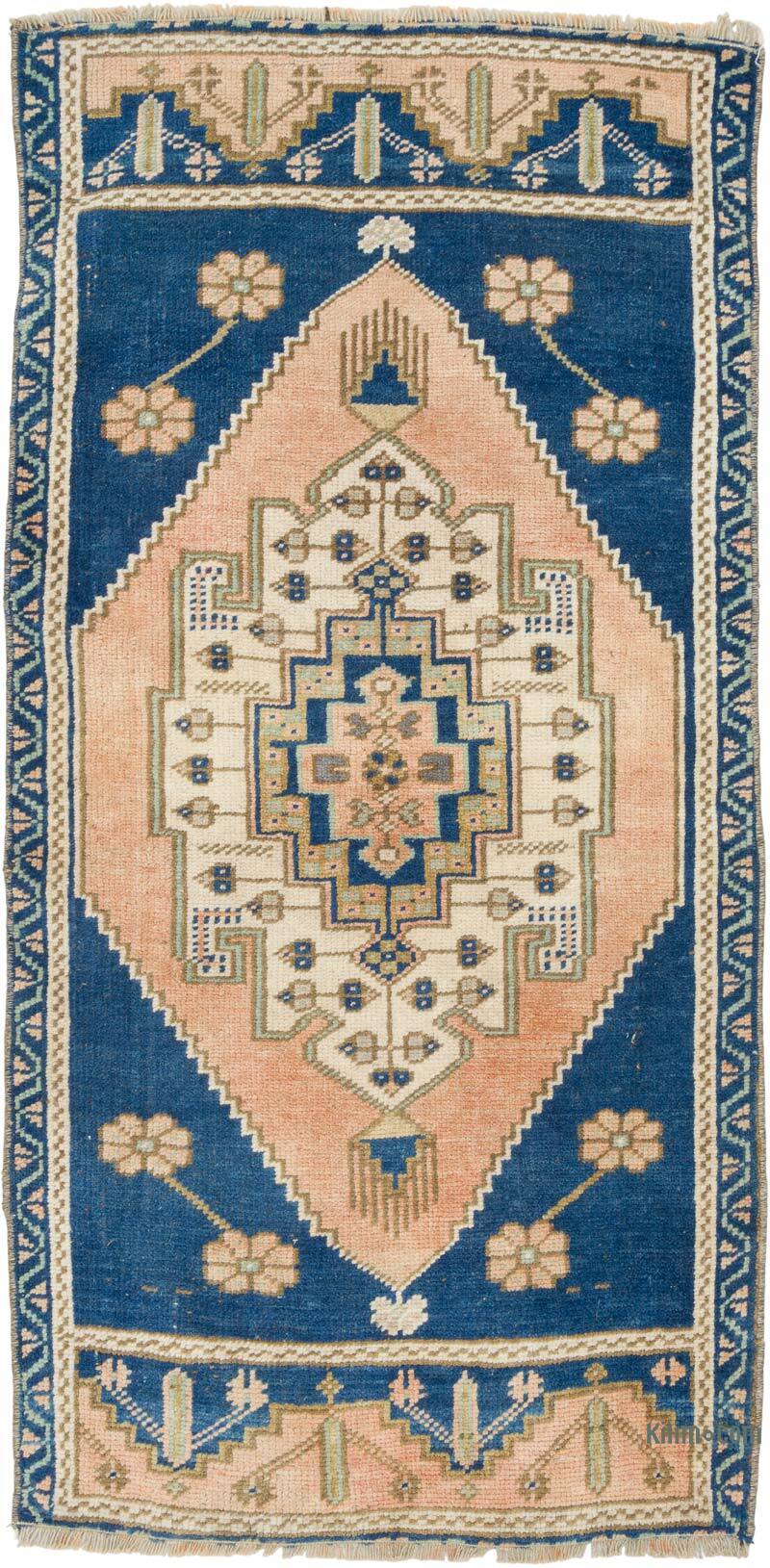 Alfombra Vintage Turca Anudada a Mano - 57 cm x 115 cm - K0080495