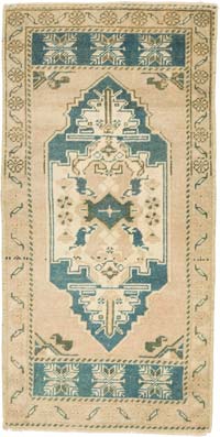 El Dokuma Vintage Halı - 49 cm x 96 cm