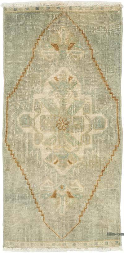 Alfombra Vintage Turca Anudada a Mano - 37 cm x 75 cm