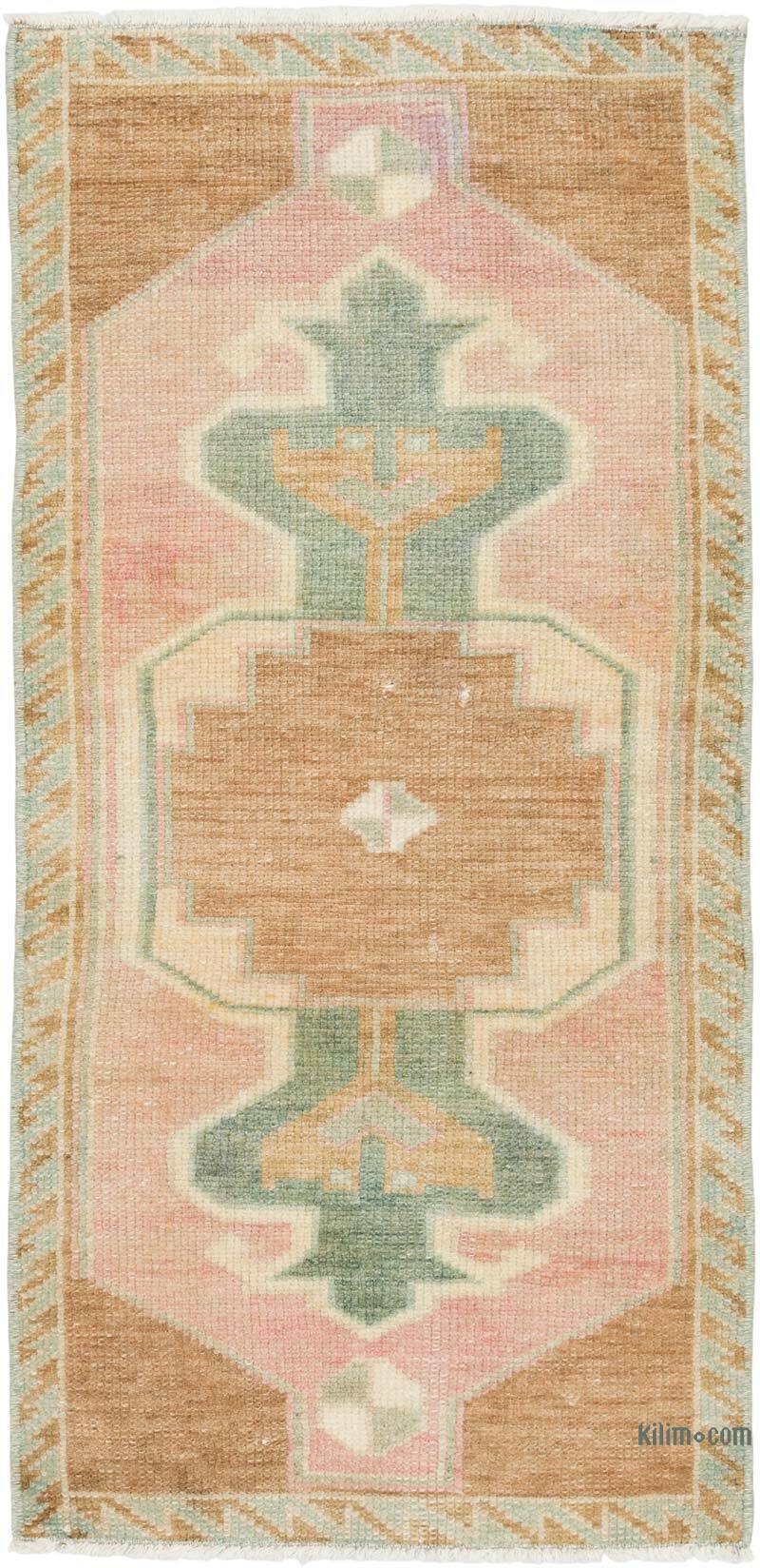 Alfombra Vintage Turca Anudada a Mano - 43 cm x 89 cm - K0080506