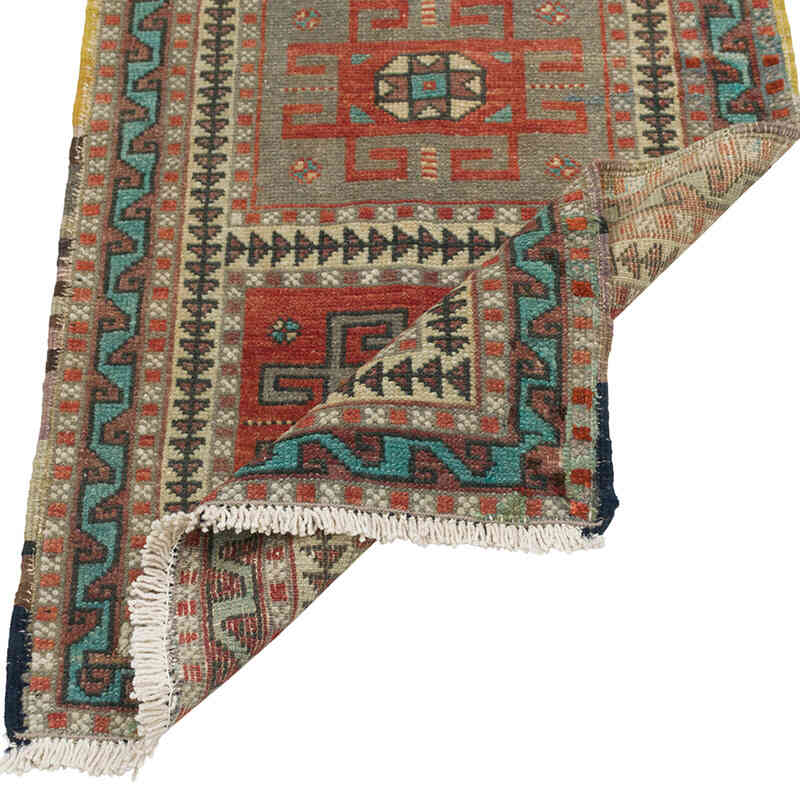 Vintage Turkish Hand-Knotted Rug - 1' 8" x 3' 6" (20" x 42") - K0080510